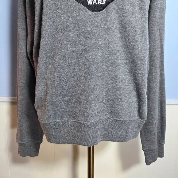 Star Wars Woman's Large Heathered Gray Imperial Patch Pullover Sweatshirt - Picture 3 of 11